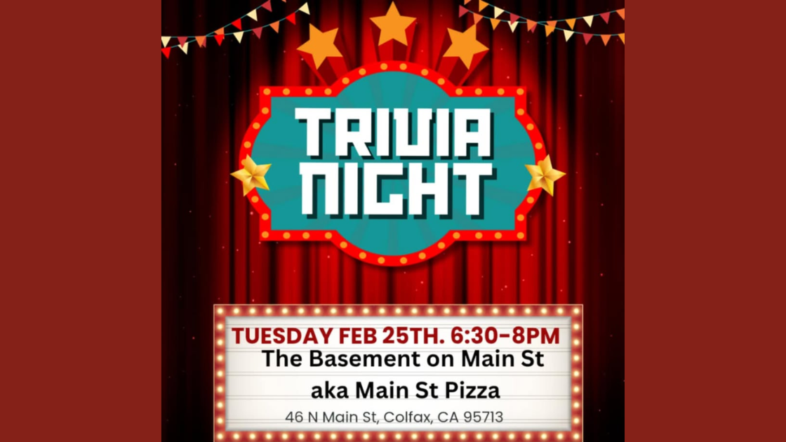 Guests enjoying Trivia Night in Colfax upstairs at Main Street Pizza